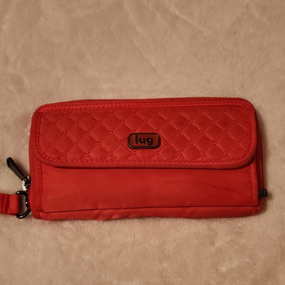 Lug Quilted Orange Wristlet/wallet